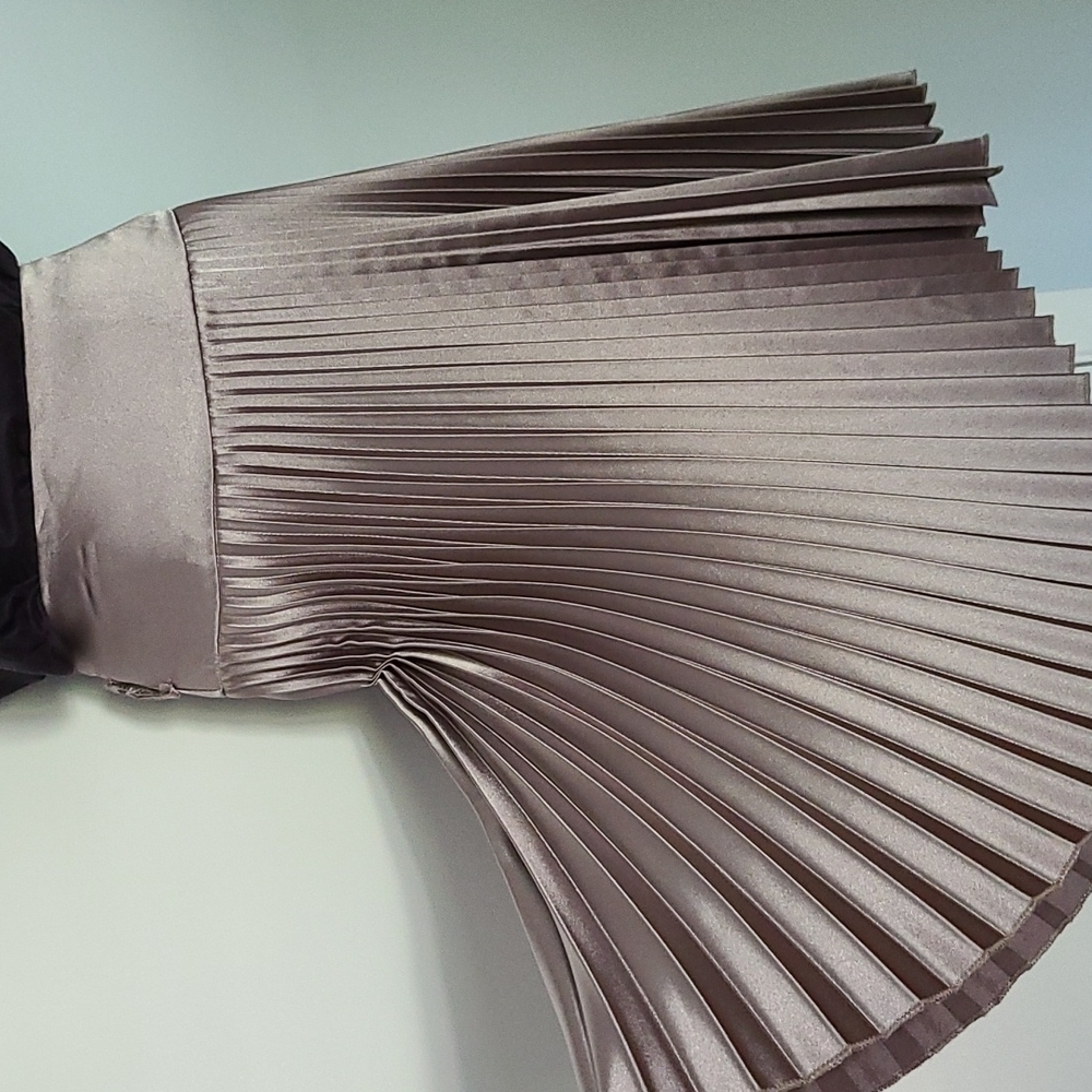 Metallic pleated skirt